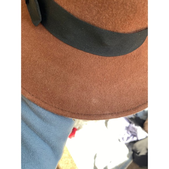 Vintage Wool Felt Wide Brim Brown Hat Boho Festival Country Heritage Gorpcore - Picture 2 of 5